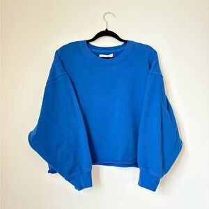 Oak + Fort Cropped Blue Crewneck Women’s Sweater - size Small